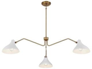Savoy House Meridian 3-Light White Natural Brass Chandelier