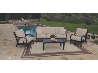 Sunset West Monterey Copper Aluminum Cushion Sofa