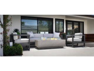 Sunset West Redondo Slate Aluminum Cushion Sofa