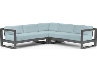 Sunset West Redondo Slate Aluminum Cushion Sofa