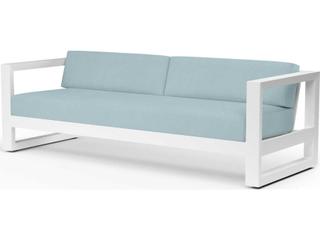 Sunset West Newport Frost Aluminum Cushion Sofa