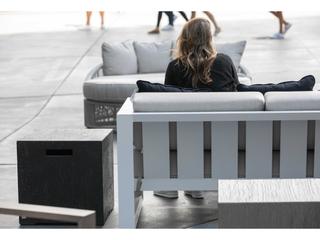 Sunset West Newport Frost Aluminum Cushion Sofa