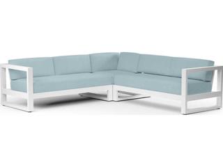 Sunset West Newport Frost Aluminum Cushion Sofa