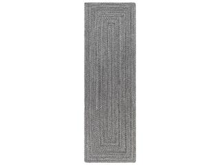 Azalea 2'6" x 8' Runner Rug in Medium Gray Recycled PET Yarn