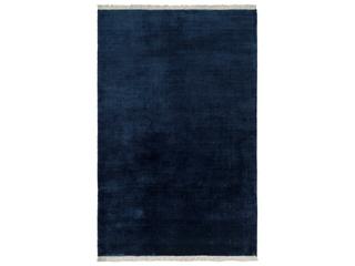 Evergreen Modern Hand Loomed Wool Shag Area Rug in Dark Blue