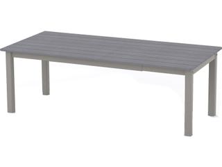 Telescope Casual Marine Grade Polymer Rectangular Extendable Outdoor Dining Table with Umbrella Hole