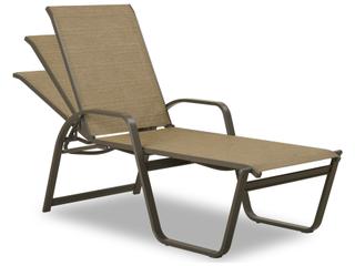 Telescope Casual Aruba Ii Sling Aluminum High Bed Lay-flat Stackable Outdoor Chaise Lounge