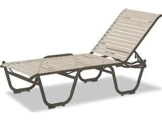 Reliance Contract Strap Aluminum 16 High Four Position Lay-flat Stackable Patio Chaise Lounge