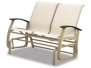 Belle Isle Sling Aluminum Glider Outdoor Patio Loveseat with MGP Arms
