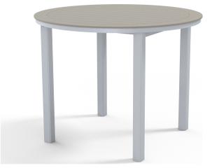 Telescope Casual Marine Grade Polymer Round Patio Bar Height Table with Umbrella Hole