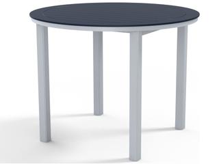 Telescope Casual Marine Grade Polymer Round Patio Bar Height Table with Umbrella Hole