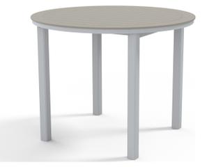 Telescope Casual Marine Grade Polymer Round Patio Bar Height Table with Umbrella Hole