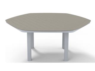 Marine Grade Polymer Hexagon Patio Dining Table with Umbrella Hole