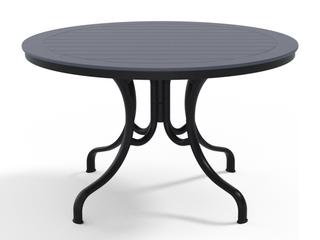 Telescope Casual Marine Grade Polymer Round Deluxe Patio Dining Table with Umbrella Hole