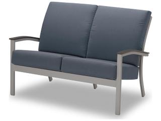 Bazza Cushion Aluminum Loveseat with Polymer Arms