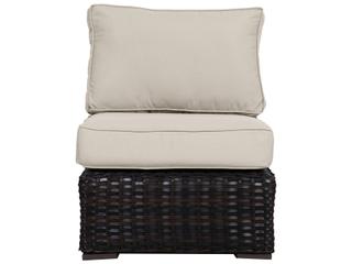 Santa Monica Wicker Modular Lounge Section with Light Beige Cushion