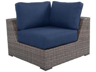 Bali Wicker Cushion Sofa with Navy Cushion