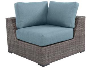 Bali 1-Seat Wicker Cushion Sofa in Silver Grey with Spa