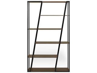 TemaHome Albi Walnut And Black Steel Bookcase