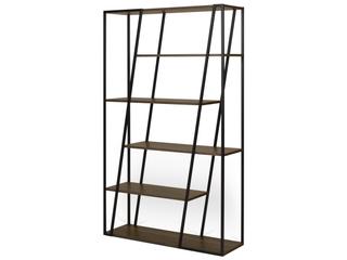 TemaHome Albi Walnut And Black Steel Bookcase