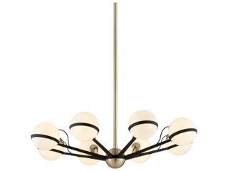 Troy Lighting Ace 8-Light Textured Bronze And Brushed Brass Glass Globe Chandelier