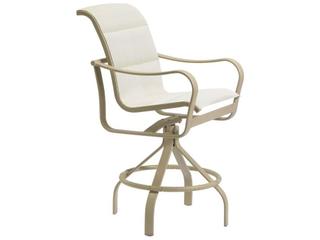 Shoreline Padded Sling Aluminum Swivel Outdoor Bar Stool