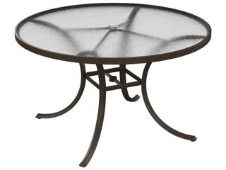 Acrylic Cast Aluminum Round Outdoor Patio Dining Table with Umbrella Hole