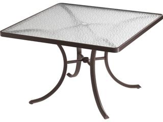 Acrylic Cast Aluminum Square Outdoor Dining Table with Umbrella Hole
