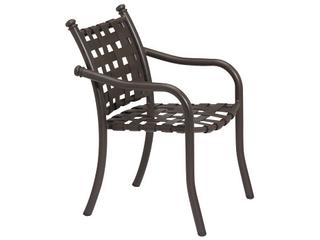 La Scala Cross Strap Aluminum Stackable Outdoor Patio Dining Arm Chair