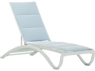 Twist Padded Sling Aluminum Adjustable Stackable Patio Chaise Lounge