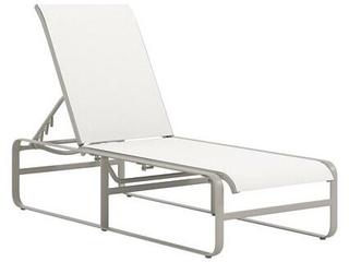 Brasilia Sling Aluminum Outdoor Chaise Lounge with Arms