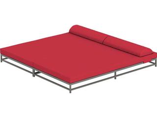 Cabana Club Aluminum Cushion Party Outdoor Patio Lounge Bed With Headrest