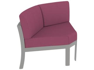Kor Cushion Aluminum Curved Corner Outdoor Patio Lounge Chair