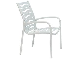 Millennia Wave Segment Aluminum Stackable Outdoor Patio Dining Chair