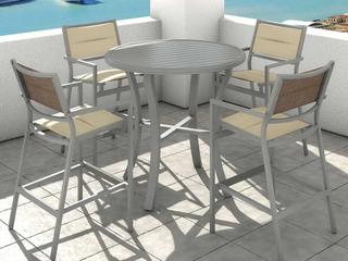Tropitone Cabana Club Padded Sling Aluminum Outdoor Patio Dining Set