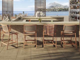Tropitone Cabana Club Rope Aluminum Counter Stool Set