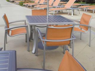 Tropitone Elance Relaxed Sling Aluminum Patio Dining Set
