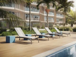 Tropitone Laguna Beach EZ Span Ribbon Aluminum Outdoor Lounge Set