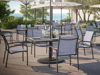 Tropitone Millennia Relaxed Sling Aluminum Outdoor Dining Set