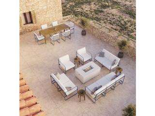 Tropitone Oasis Aluminum Cushion Fire Pit Lounge Set