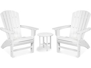 Trex® Outdoor Furniture™ Recycled Plastic Yacht Club 3 Piece Curveback Adirondack Lounge Set
