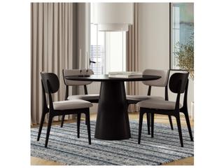 Urbia Modern Brazilian Mona Ebano Wooden Top Round Dining Table