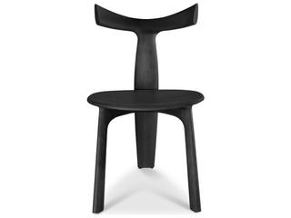 Modern Brazilian Black Armless Dining Chair