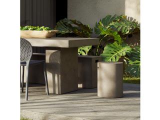 Urbia Cylinder Concrete Dark Grey Gray Accent Stool
