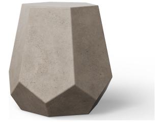 Urbia Faceted Concrete Dark Grey Gray Accent Stool