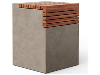 Urbia Stecca Concrete Dark Grey Gray Accent Stool