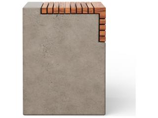Urbia Stecca Concrete Dark Grey Gray Accent Stool