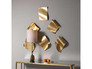Uttermost Gold Leaf Fluttering Pages Metal Wall Art Set of 6