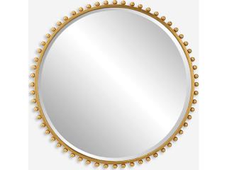 Uttermost Taza Gold Leaf Round Wall Mirror