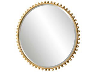 Uttermost Taza Gold Leaf Round Wall Mirror